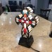 FixtureDisplays Tiffany Lighted Cross Tabletop Cross Stainless Glass Desktop Christian Gifts/Lamps 7.5 x 14.2 x 5